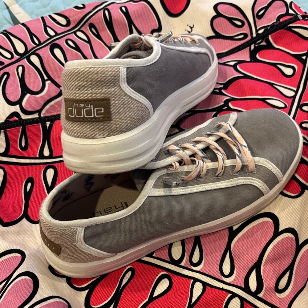 Hey Dude Charcoal and White Casual Shoes